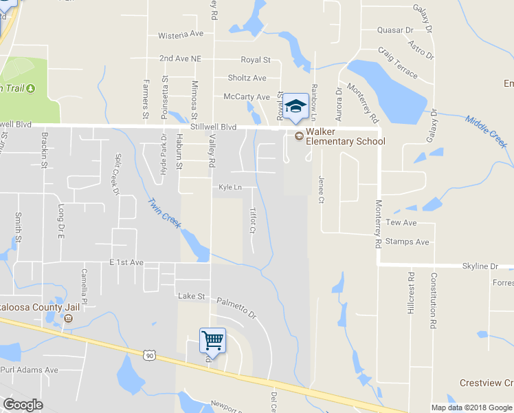 map of restaurants, bars, coffee shops, grocery stores, and more near 208 Tiffot Court in Crestview