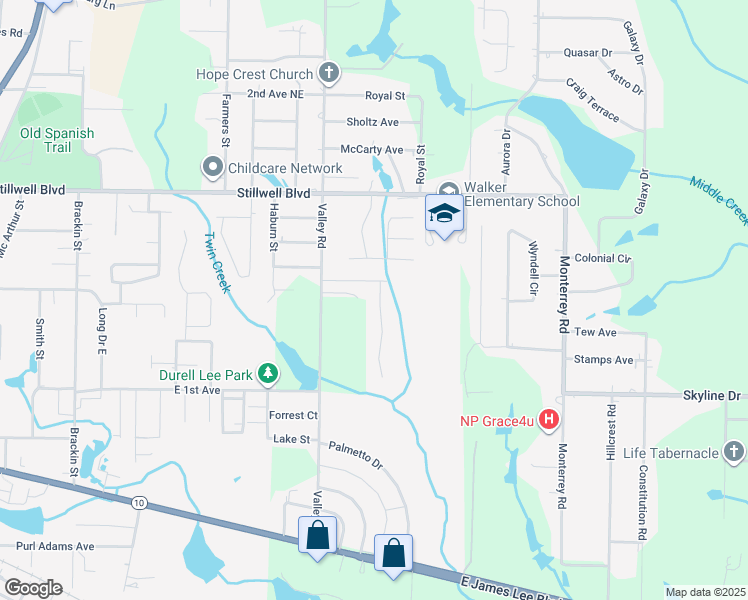 map of restaurants, bars, coffee shops, grocery stores, and more near 205 Tiffot Court in Crestview