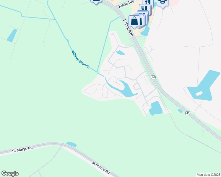 map of restaurants, bars, coffee shops, grocery stores, and more near 312 Mission Forest Trail in Kingsland