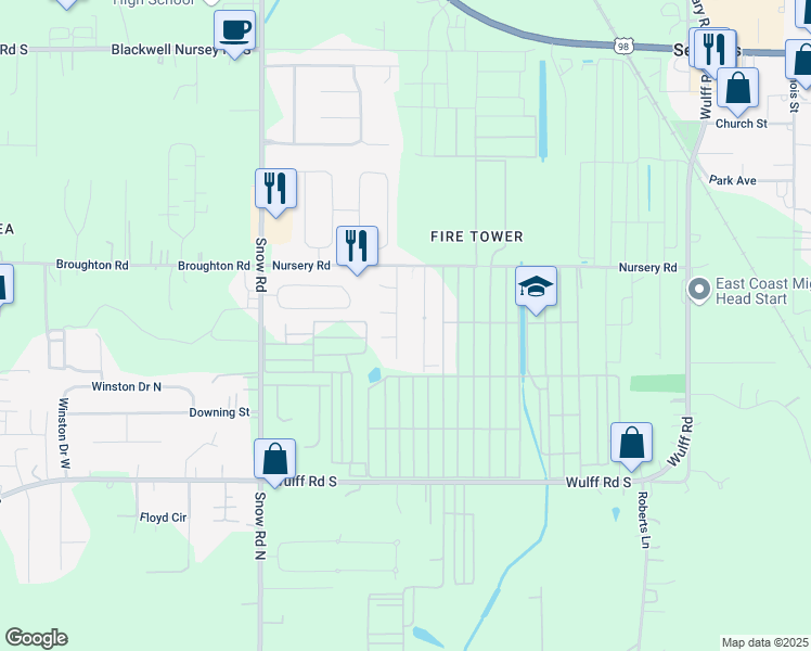 map of restaurants, bars, coffee shops, grocery stores, and more near 3754 Raphael Court in Semmes