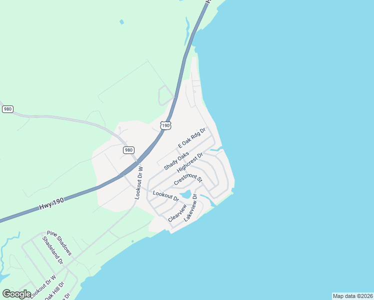 map of restaurants, bars, coffee shops, grocery stores, and more near 281 North Shady Oaks Drive in Point Blank
