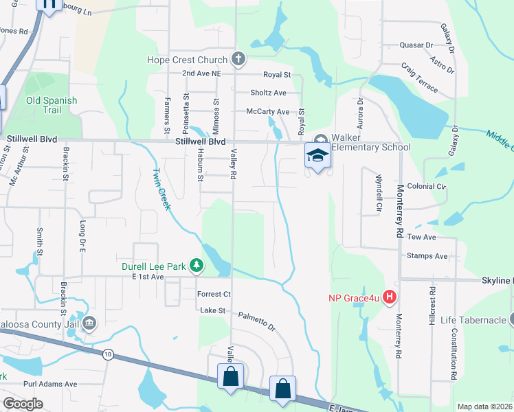 map of restaurants, bars, coffee shops, grocery stores, and more near 111 Kyle Lane in Crestview