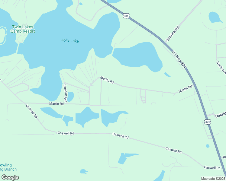 map of restaurants, bars, coffee shops, grocery stores, and more near 669 Martin Road in DeFuniak Springs