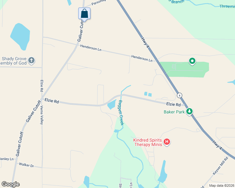 map of restaurants, bars, coffee shops, grocery stores, and more near 1347 Charlie Day Road in Baker