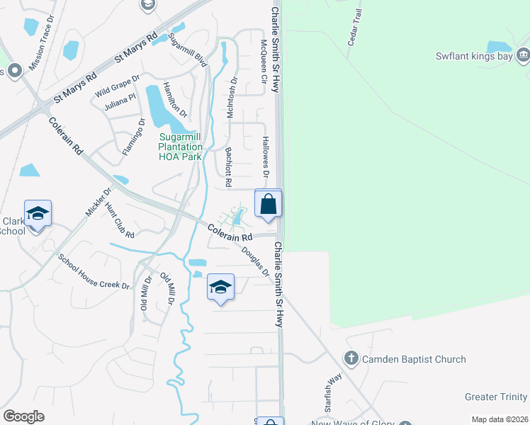 map of restaurants, bars, coffee shops, grocery stores, and more near 11921 Colerain Road in Saint Marys