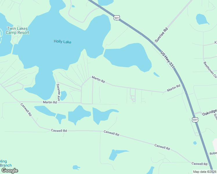 map of restaurants, bars, coffee shops, grocery stores, and more near 669 Martin Road in DeFuniak Springs