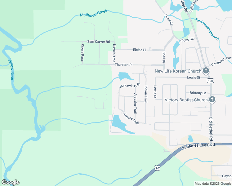 map of restaurants, bars, coffee shops, grocery stores, and more near 121 Mohawk Trail in Crestview