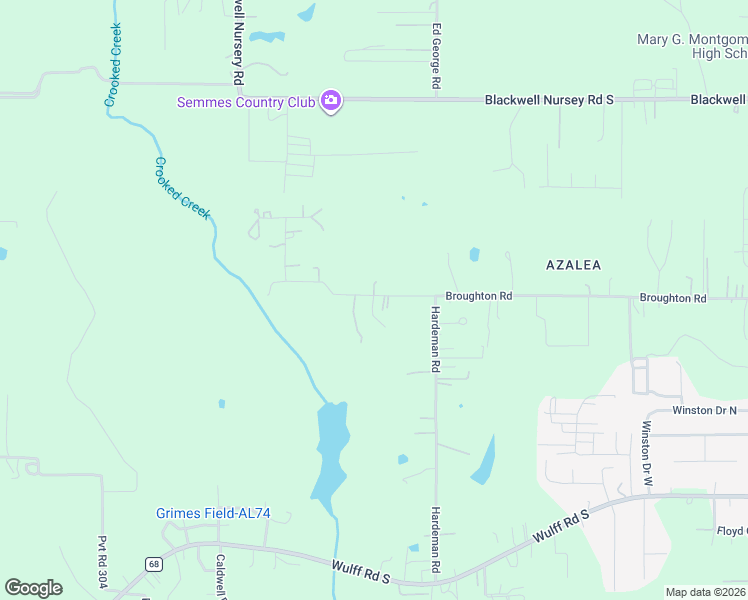 map of restaurants, bars, coffee shops, grocery stores, and more near 10685 Broughton Rd in Semmes