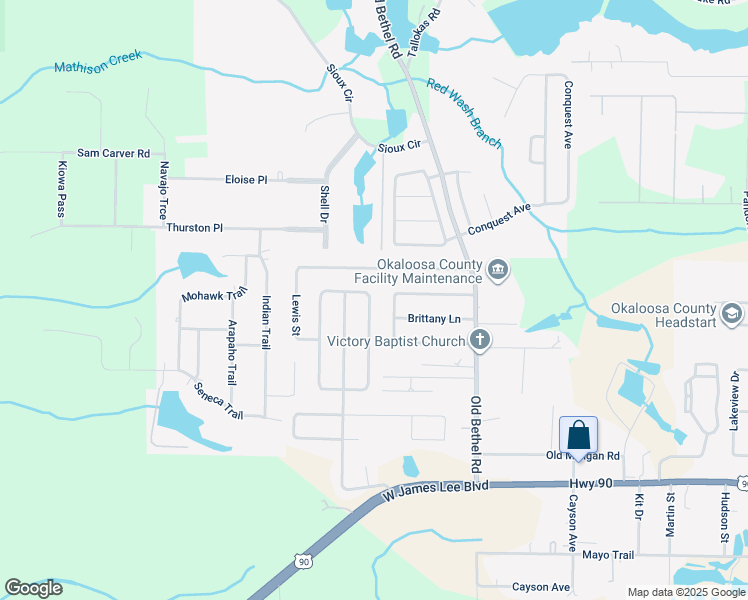 map of restaurants, bars, coffee shops, grocery stores, and more near 5264 Moore Loop in Crestview