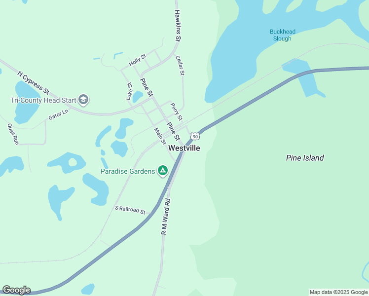 map of restaurants, bars, coffee shops, grocery stores, and more near in Westville