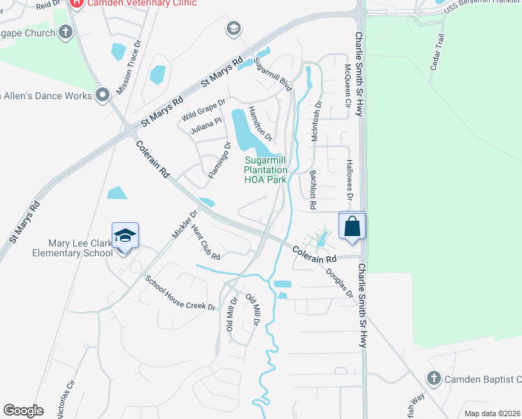 map of restaurants, bars, coffee shops, grocery stores, and more near 207 Saint Charles Place in Saint Marys
