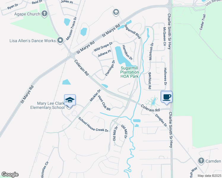 map of restaurants, bars, coffee shops, grocery stores, and more near 309 Madison Avenue in Saint Marys