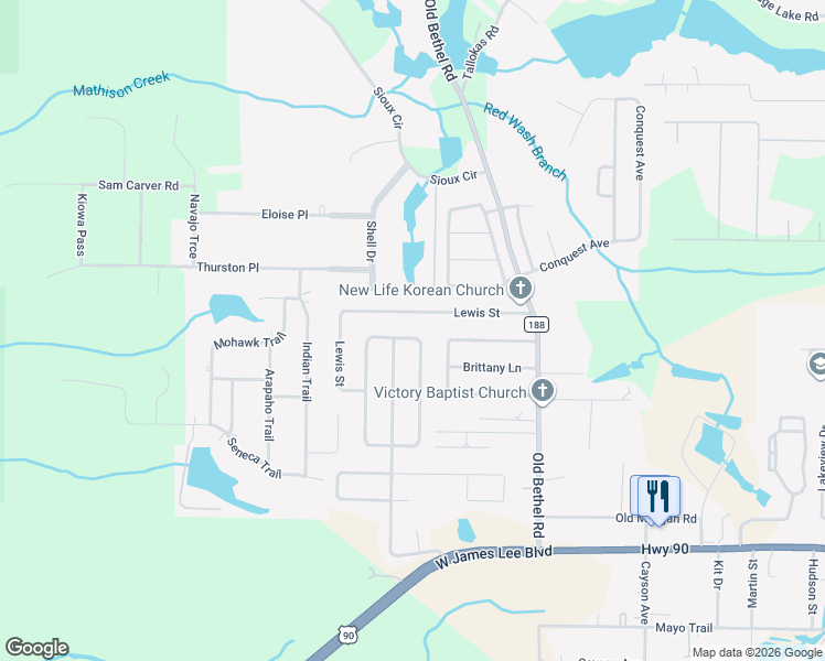 map of restaurants, bars, coffee shops, grocery stores, and more near 5252 Moore Loop in Crestview