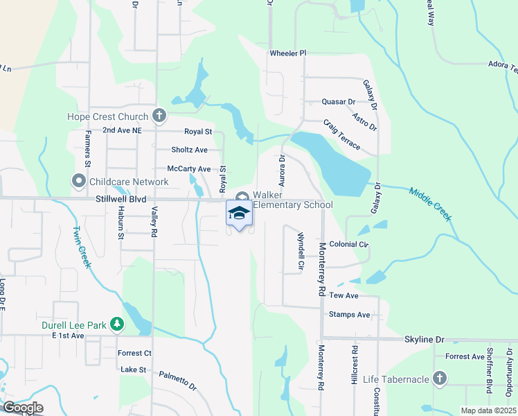 map of restaurants, bars, coffee shops, grocery stores, and more near 3002 Stillwell Boulevard in Crestview
