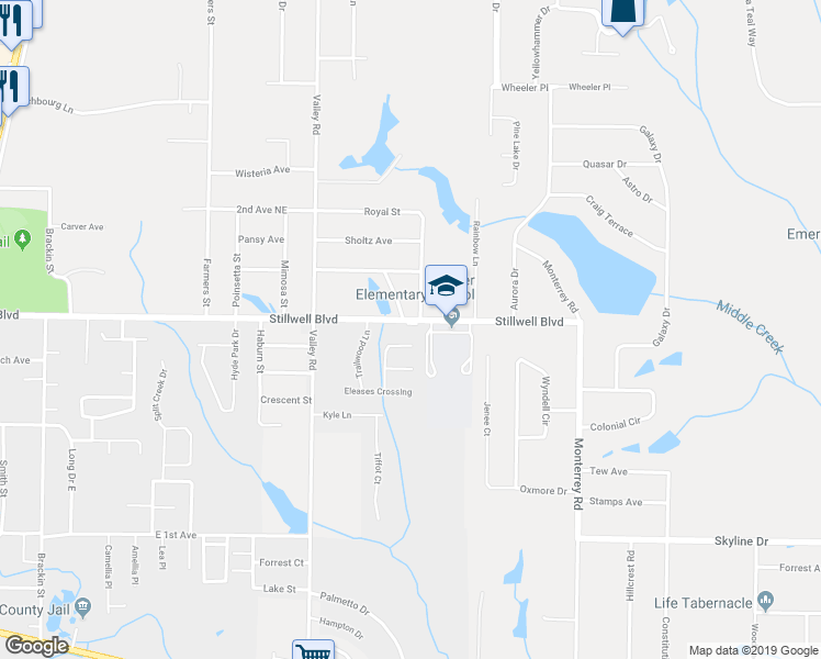 map of restaurants, bars, coffee shops, grocery stores, and more near 2976 Stillwell Boulevard in Crestview