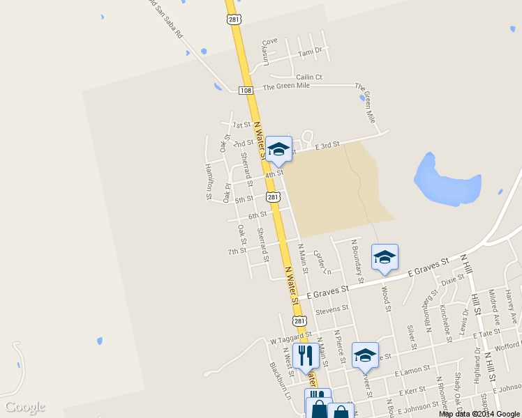 map of restaurants, bars, coffee shops, grocery stores, and more near 1301 Sherrard Street in Burnet