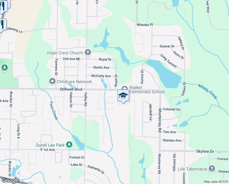 map of restaurants, bars, coffee shops, grocery stores, and more near 2978 Stillwell Boulevard in Crestview