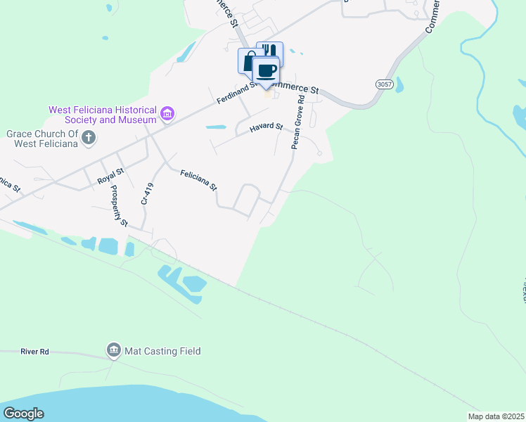map of restaurants, bars, coffee shops, grocery stores, and more near 4648 Pecan Grove Road in Saint Francisville
