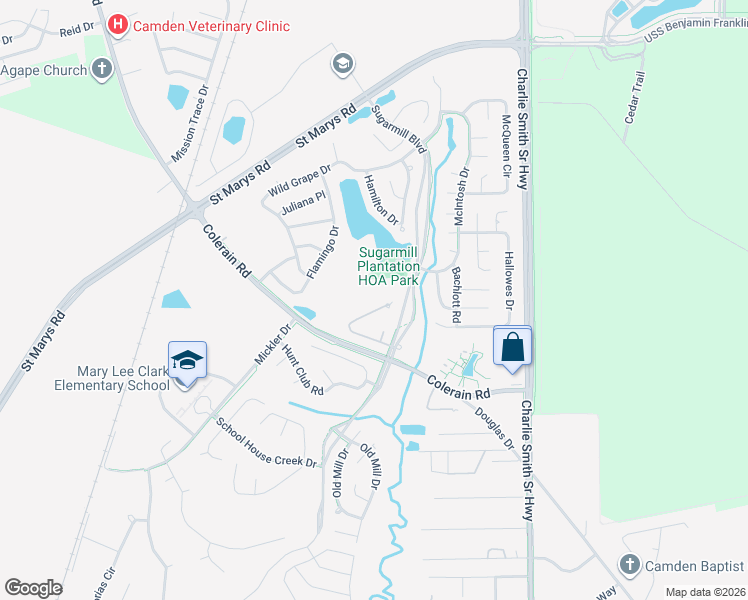 map of restaurants, bars, coffee shops, grocery stores, and more near 402 Madison Avenue in St. Marys