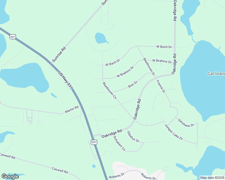 map of restaurants, bars, coffee shops, grocery stores, and more near 392 Bret Drive in DeFuniak Springs