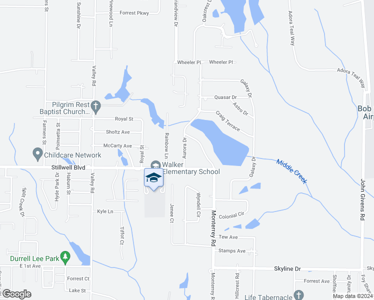 map of restaurants, bars, coffee shops, grocery stores, and more near 5519 Aurora Drive in Crestview