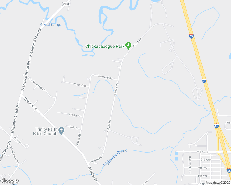 map of restaurants, bars, coffee shops, grocery stores, and more near 642 Aldock Road in Prichard