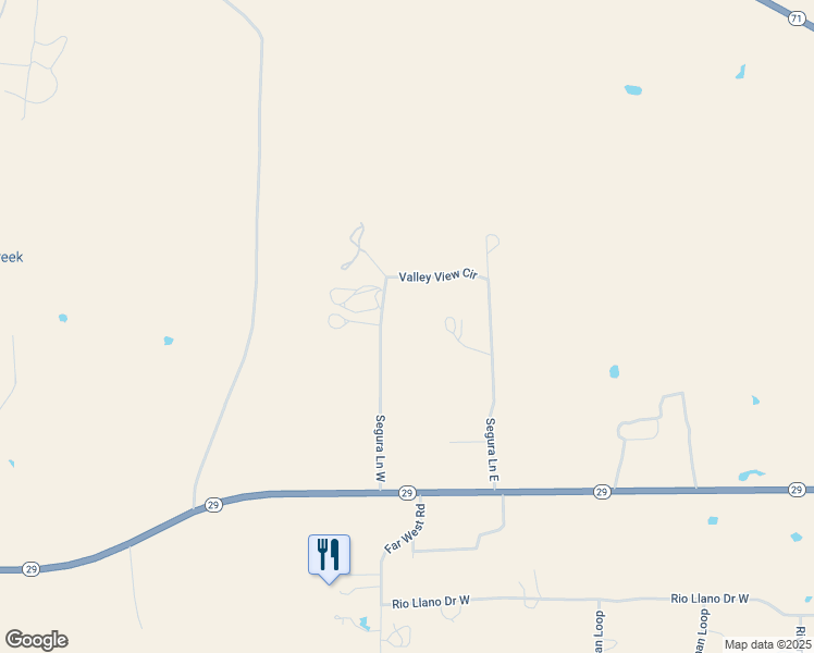 map of restaurants, bars, coffee shops, grocery stores, and more near 312 Segura Lane East in Sunrise Beach Village