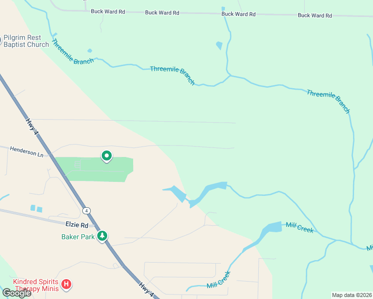 map of restaurants, bars, coffee shops, grocery stores, and more near 1520 Mill Creek Drive in Baker