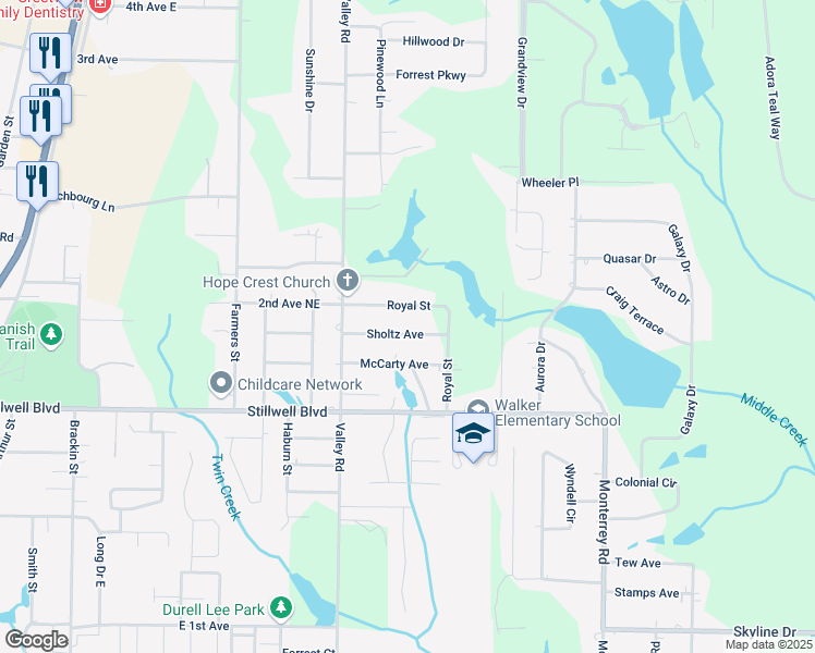 map of restaurants, bars, coffee shops, grocery stores, and more near 2957 Sholtz Avenue in Crestview