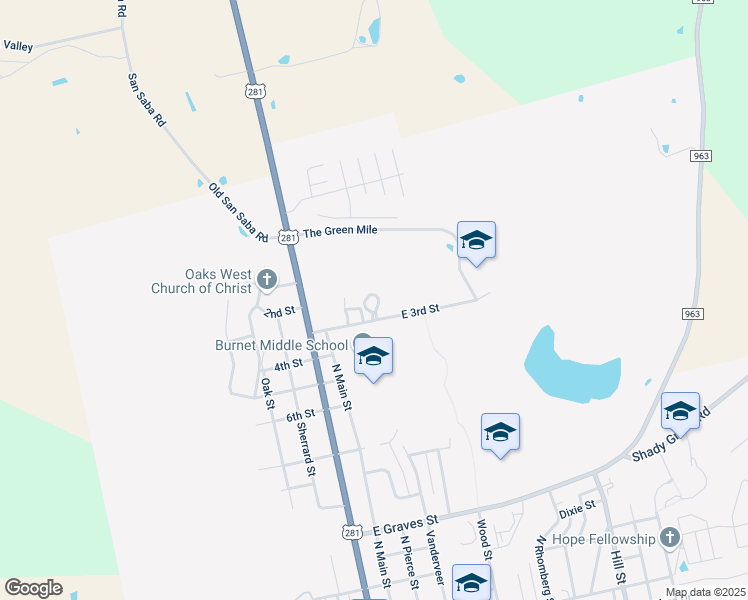 map of restaurants, bars, coffee shops, grocery stores, and more near 300 East 3rd Street in Burnet