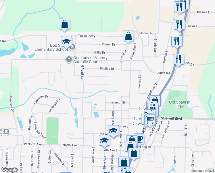 map of restaurants, bars, coffee shops, grocery stores, and more near 118 Lonnie Jack Drive in Crestview