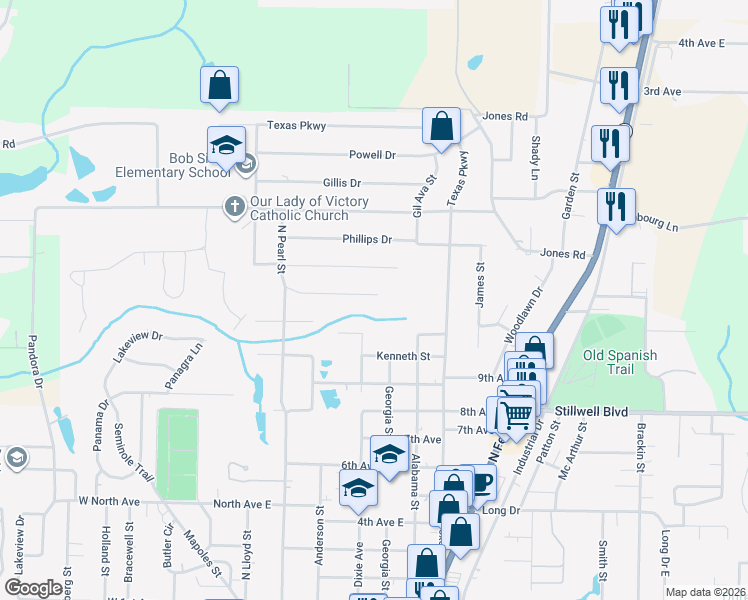 map of restaurants, bars, coffee shops, grocery stores, and more near 118 Lonnie Jack Drive in Crestview