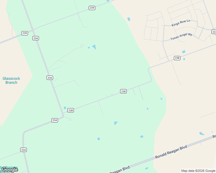 map of restaurants, bars, coffee shops, grocery stores, and more near 1150 County Road 238 in Georgetown