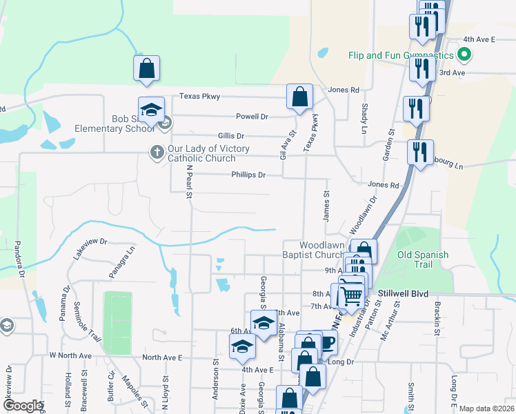 map of restaurants, bars, coffee shops, grocery stores, and more near 115 Lonnie Jack Drive in Crestview