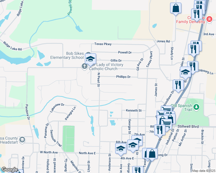 map of restaurants, bars, coffee shops, grocery stores, and more near 139 Jeff Drive in Crestview