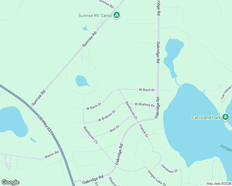 map of restaurants, bars, coffee shops, grocery stores, and more near 390 West Bach Drive in DeFuniak Springs