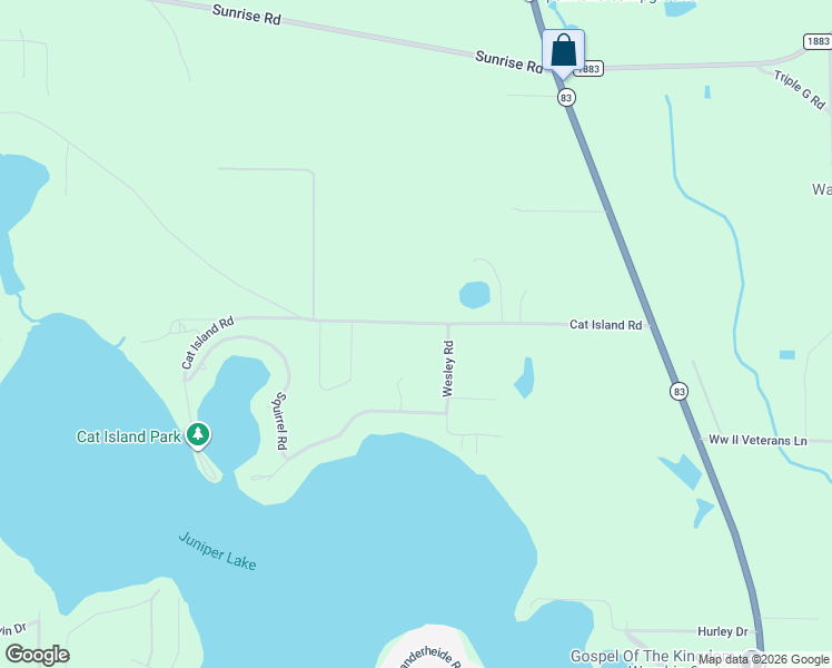 map of restaurants, bars, coffee shops, grocery stores, and more near 543 Cat Island Road in DeFuniak Springs