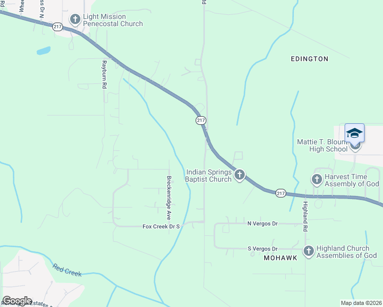 map of restaurants, bars, coffee shops, grocery stores, and more near 4225 Greaves Road in Mobile County
