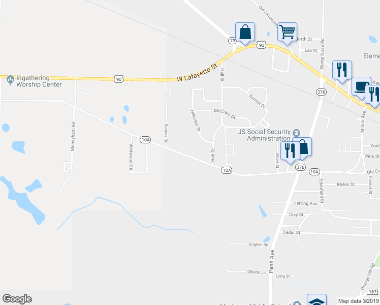 map of restaurants, bars, coffee shops, grocery stores, and more near 4016 Old Cottondale Road in Marianna