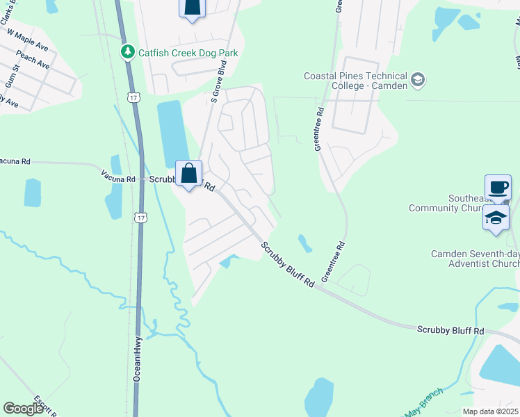 map of restaurants, bars, coffee shops, grocery stores, and more near 108 Palmetto Street in Kingsland