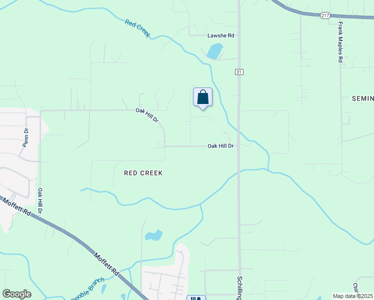 map of restaurants, bars, coffee shops, grocery stores, and more near 7965 Oak Hill Drive in Semmes