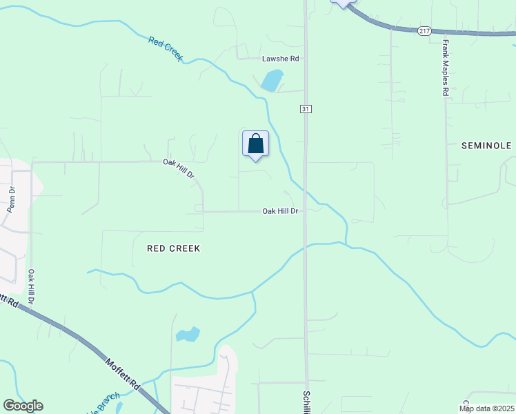 map of restaurants, bars, coffee shops, grocery stores, and more near 7920 Oak Hill Drive in Semmes