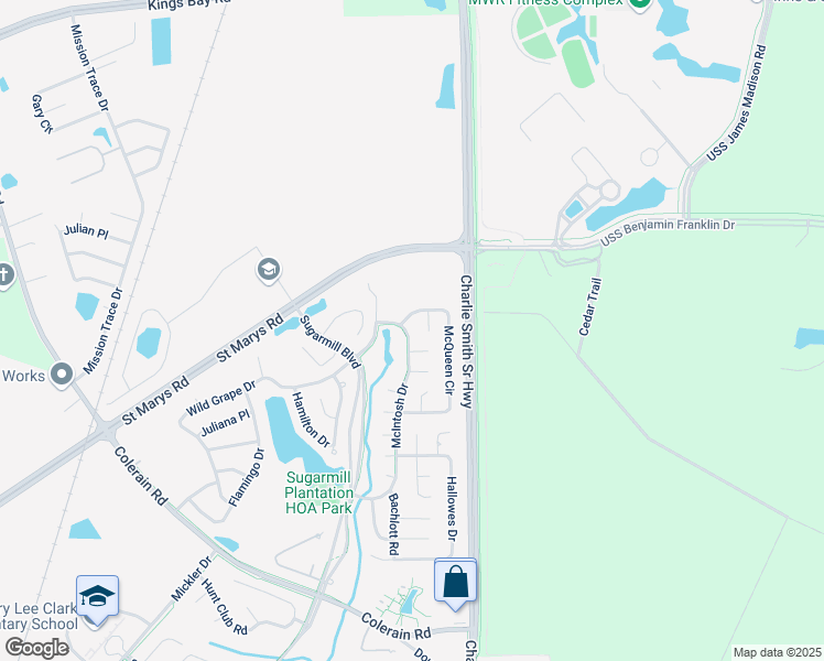 map of restaurants, bars, coffee shops, grocery stores, and more near 608 McIntosh Drive in St. Marys