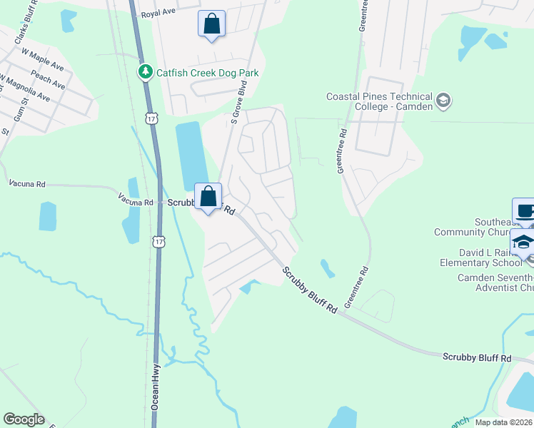 map of restaurants, bars, coffee shops, grocery stores, and more near 14 Kings Way in Kingsland