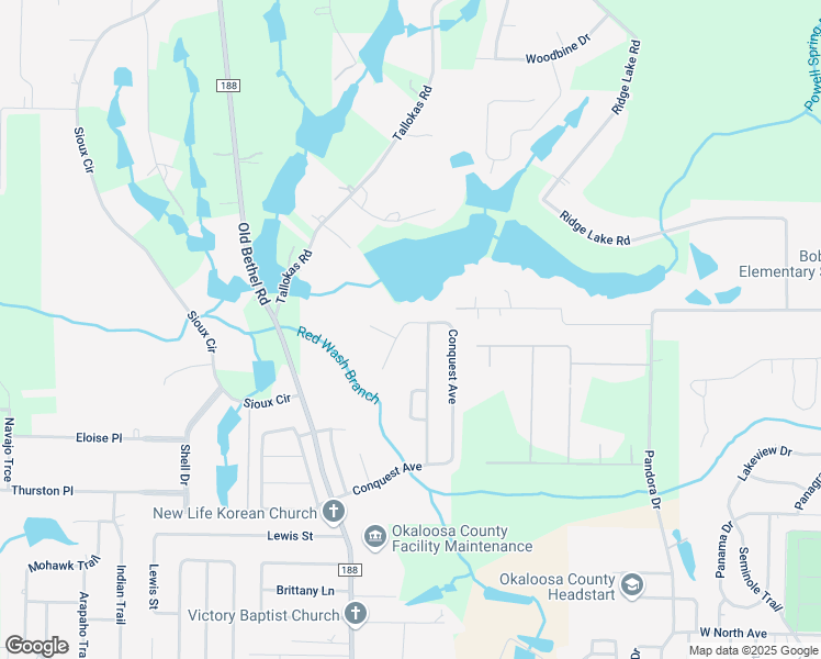 map of restaurants, bars, coffee shops, grocery stores, and more near 182 Conquest Avenue in Crestview
