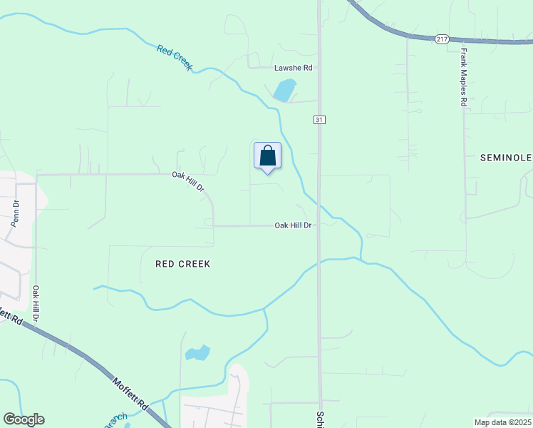 map of restaurants, bars, coffee shops, grocery stores, and more near 7920 Oak Hill Drive in Semmes