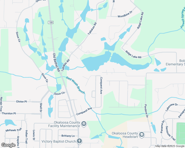 map of restaurants, bars, coffee shops, grocery stores, and more near 181 Conquest Avenue in Crestview