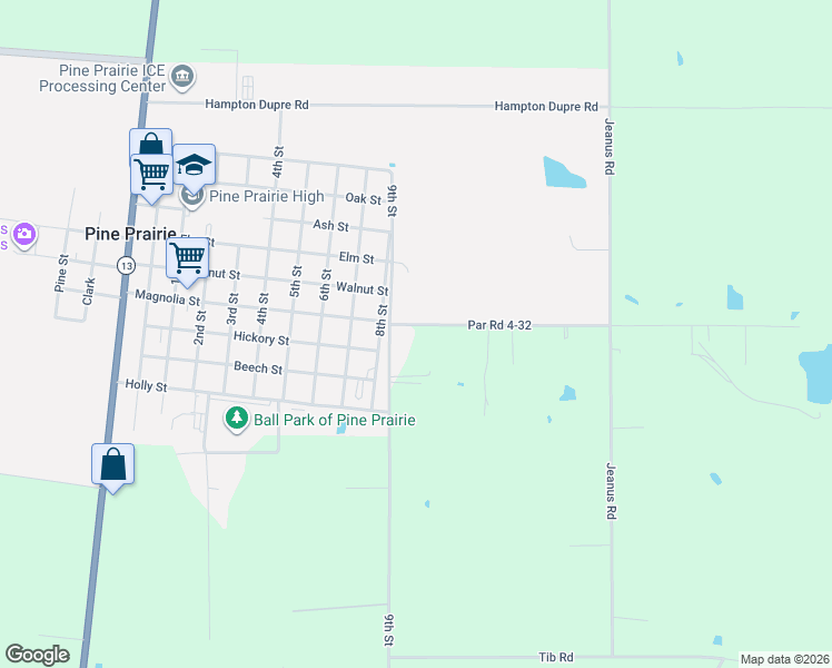 map of restaurants, bars, coffee shops, grocery stores, and more near 983 9th Street in Ville Platte