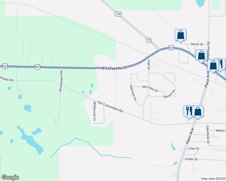 map of restaurants, bars, coffee shops, grocery stores, and more near 2974 Sunrise Drive in Marianna