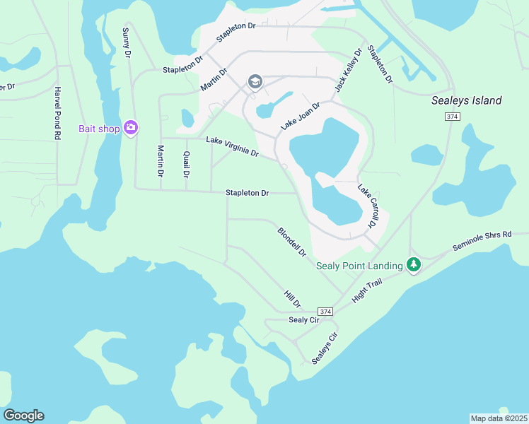map of restaurants, bars, coffee shops, grocery stores, and more near 8133 Blondell Drive in Donalsonville